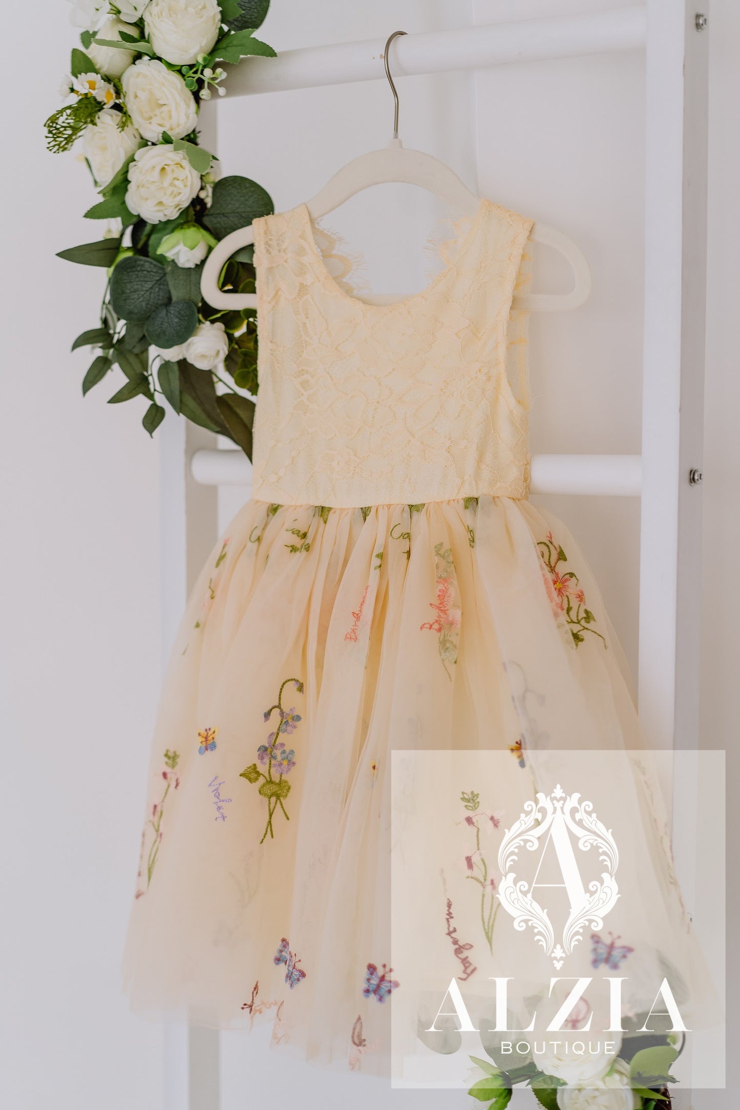 Purple Floral Embroidered Tulle Dress – Knee Length | 3 Sleeve Styles | Wildflowers Collection