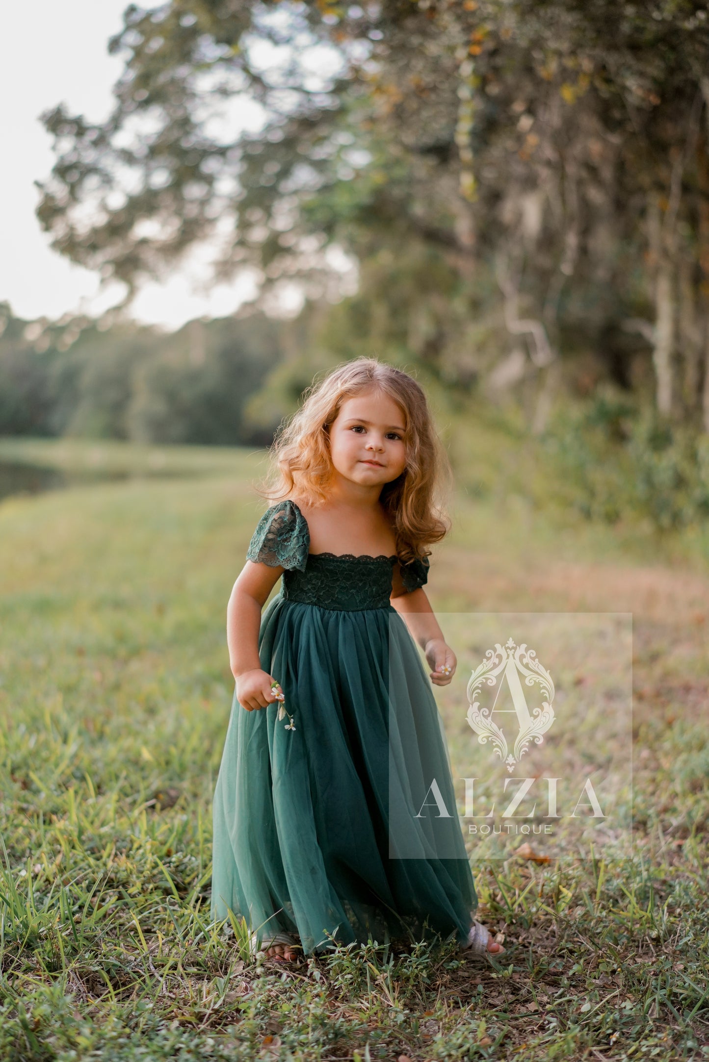 Emerald Green Tulle Lace Party