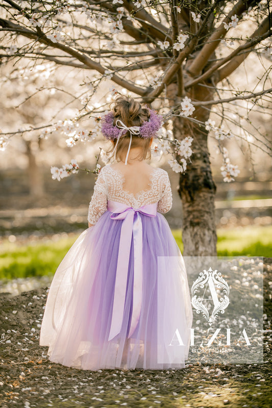 Dusty Purple Flower Girl Dress