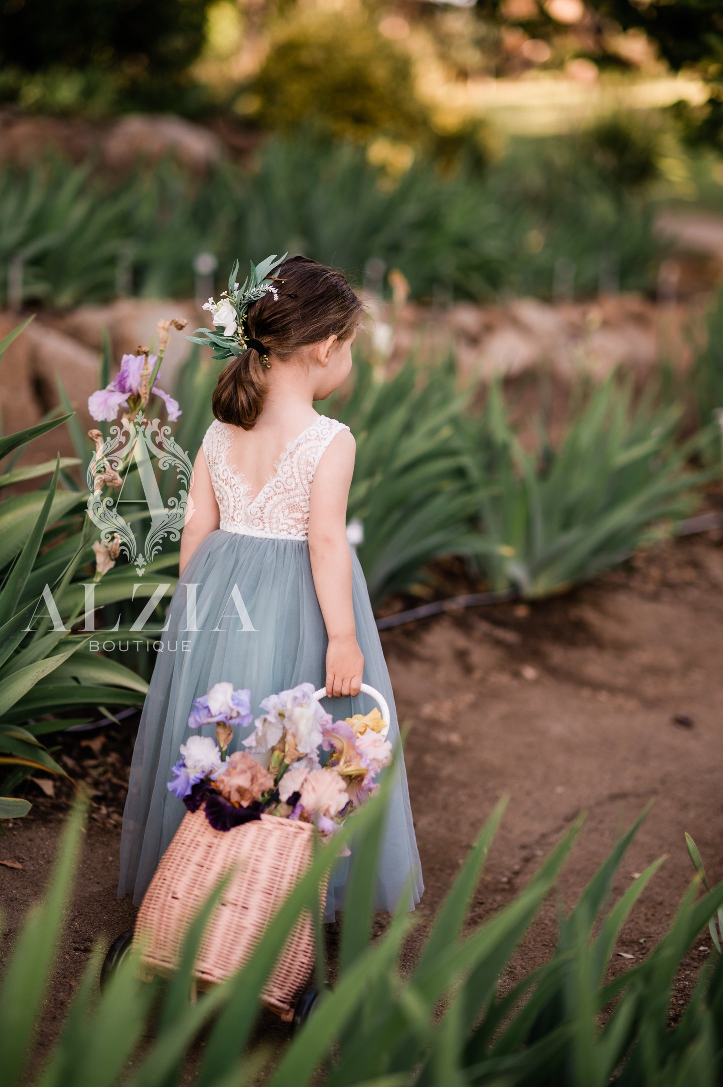 Dusty Sage Green Tulle Dress Sleeveless