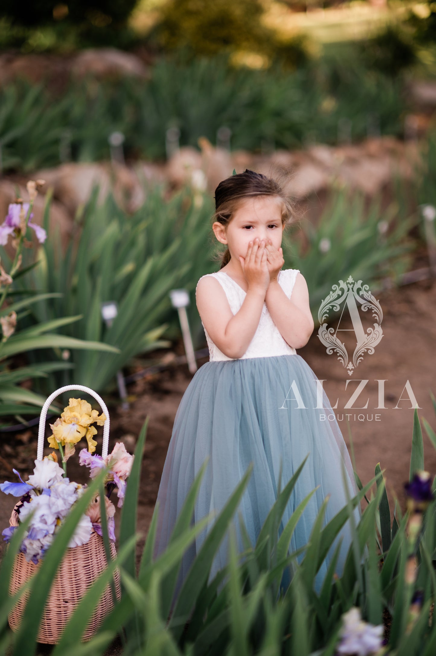 Steel Blue Tulle Dress