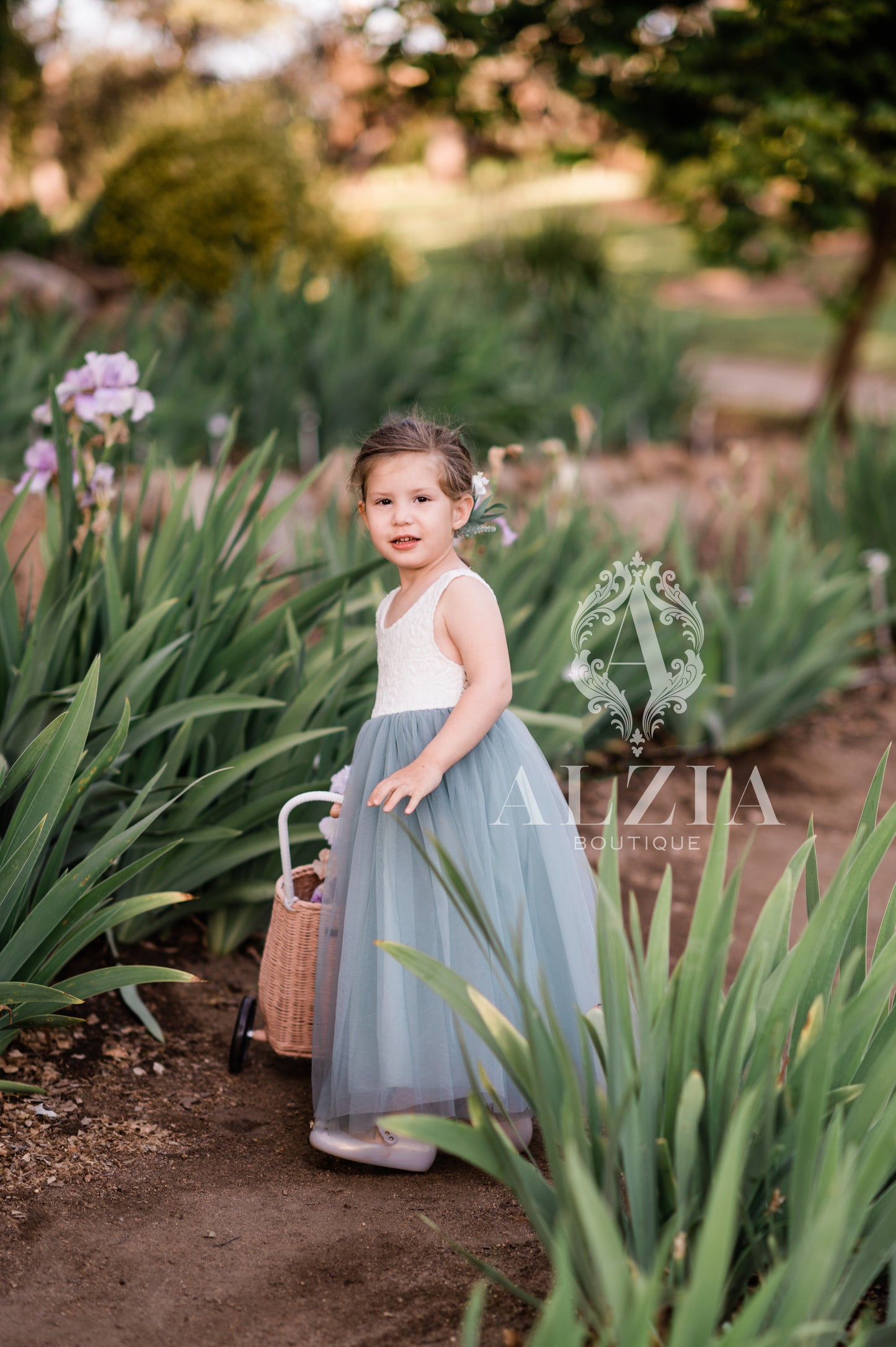 Steel Blue Tulle Dress