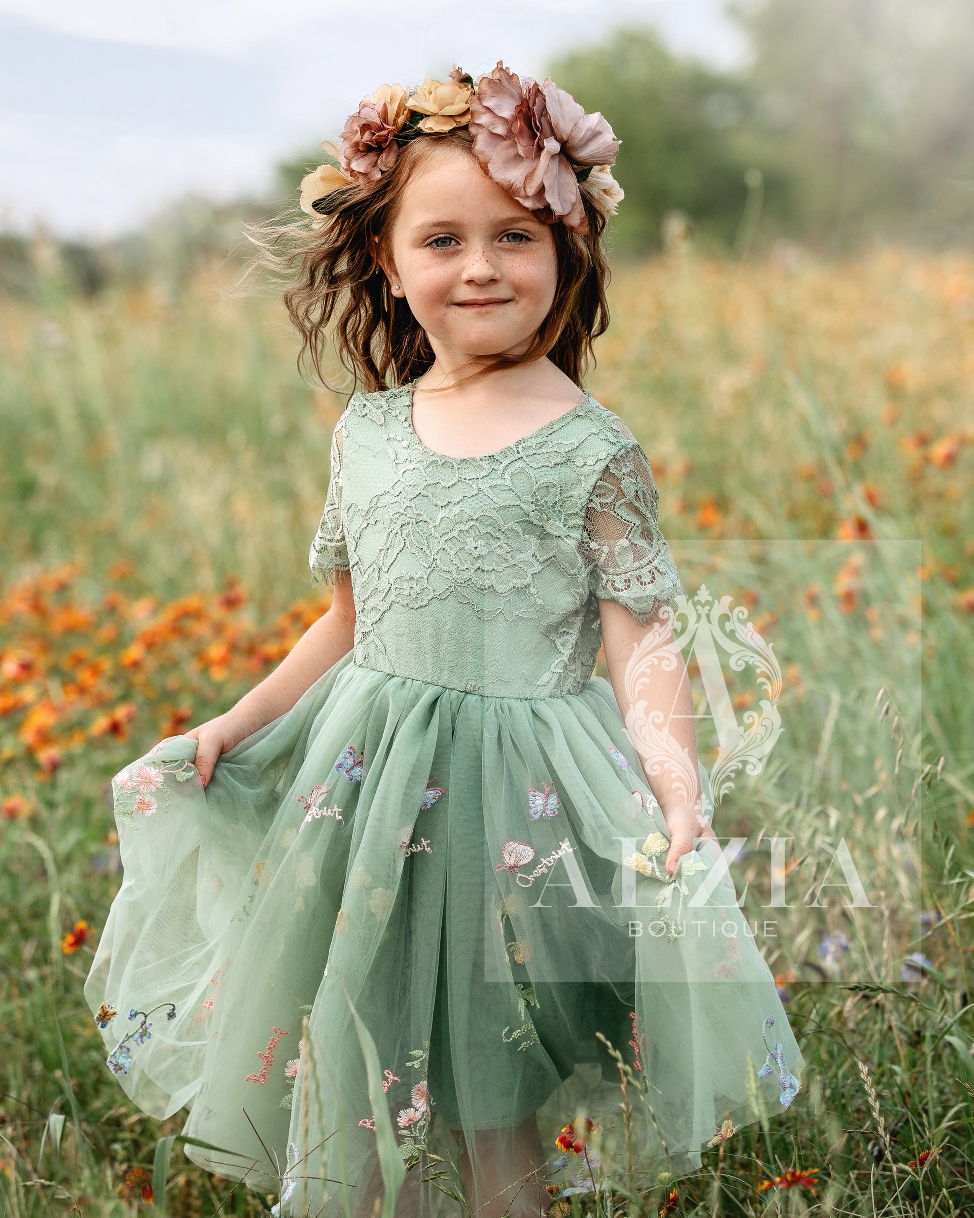 Knee Length Sage Dress Sage Green Knee Length Flower Girl Dress Choose Sleeve Style Knee Length Sage Dress Sage Green Knee Length Flower Girl Dress Choose Sleeve Style