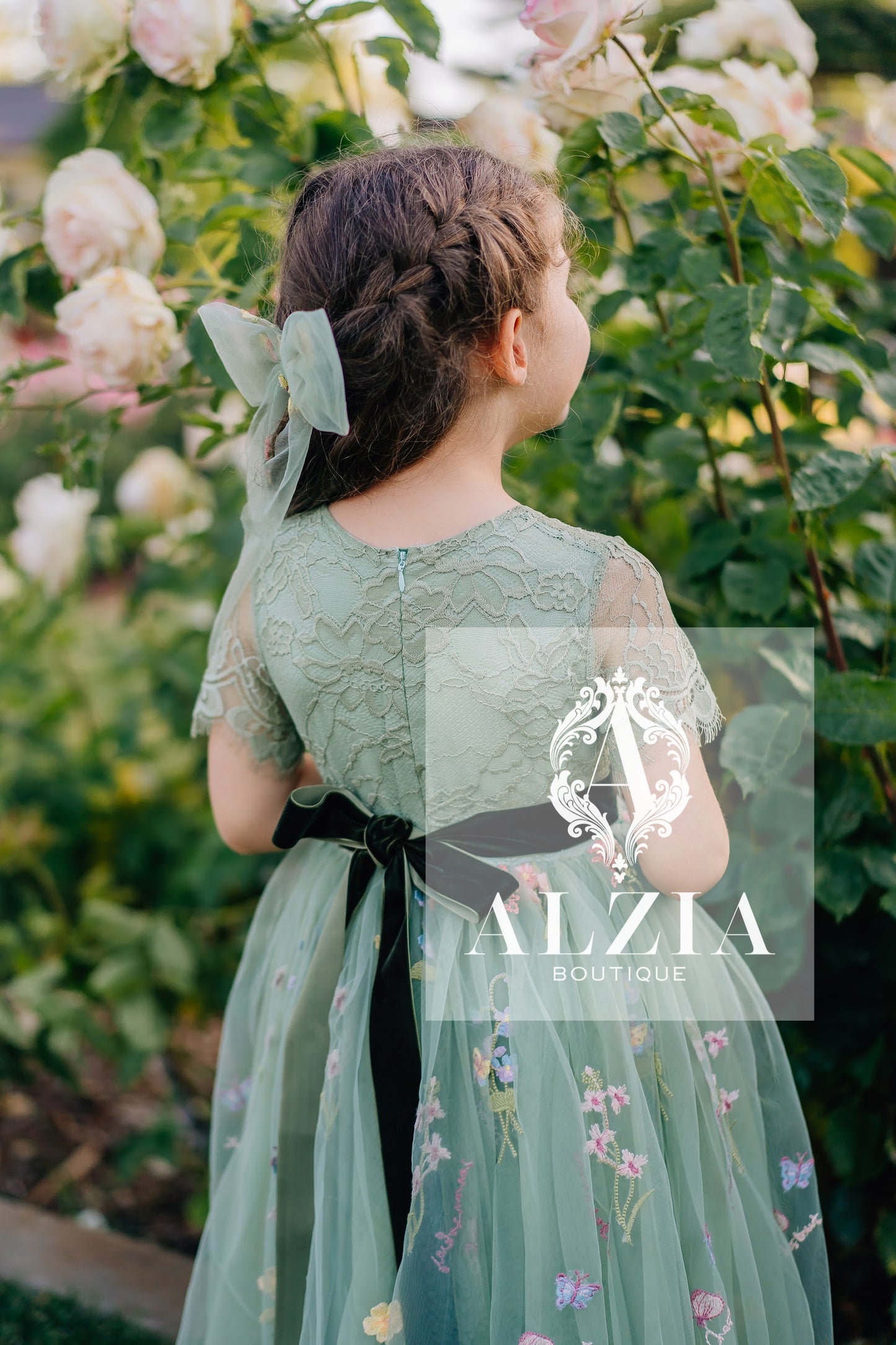 Sage Green Flower Girl Dress