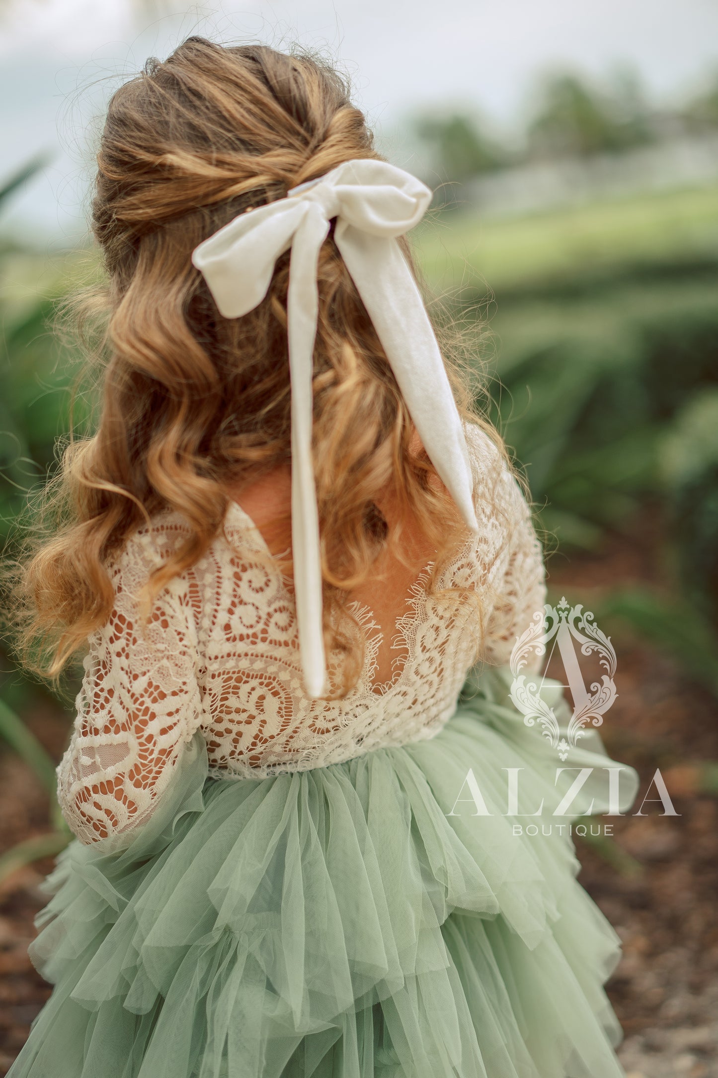 Sage Green Lace Tutu Style Dress